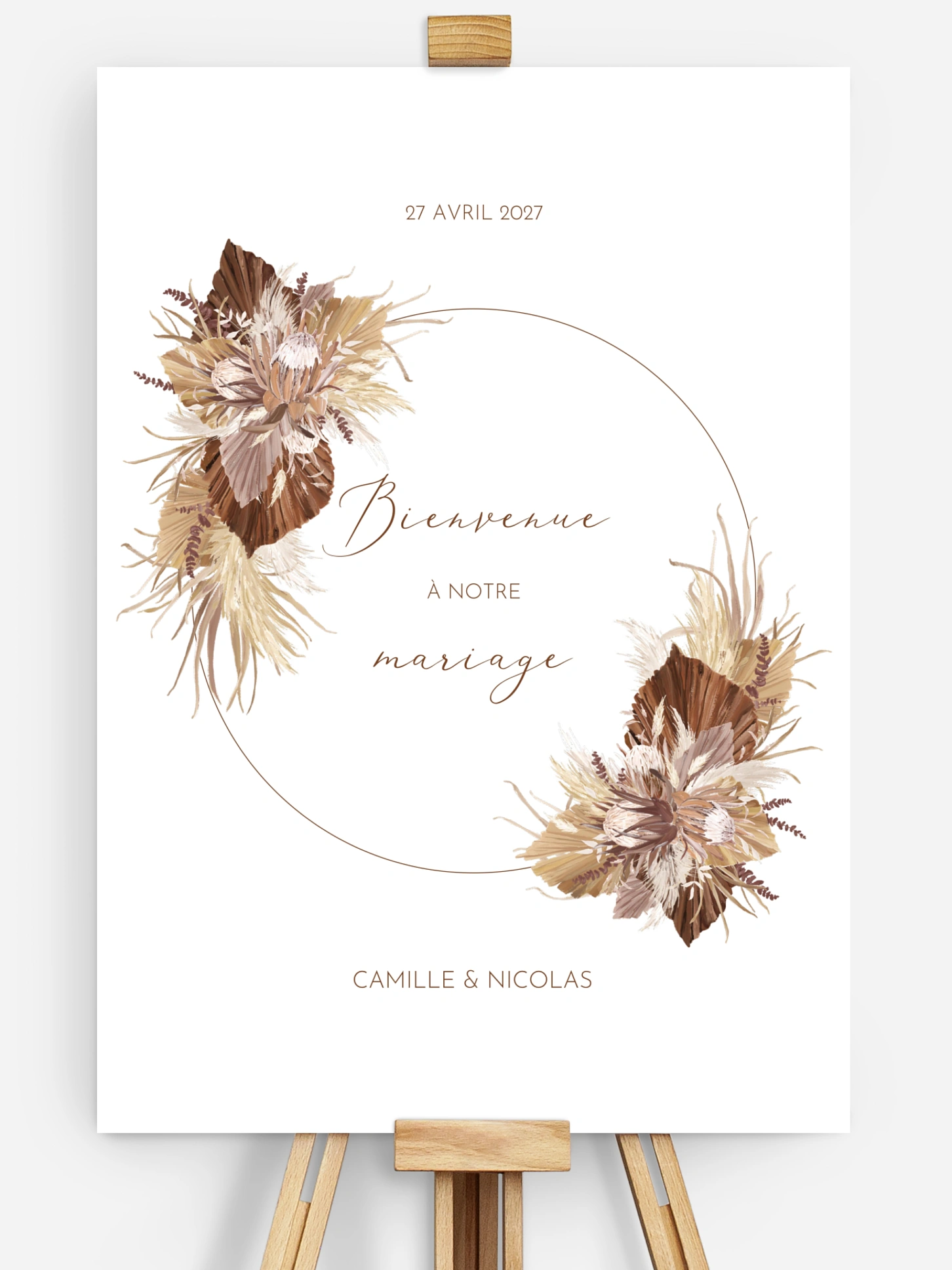 Poster bienvenue mariage Rêve bohème