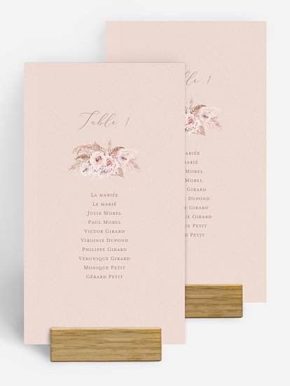 Nom de table mariage Portrait fleuri