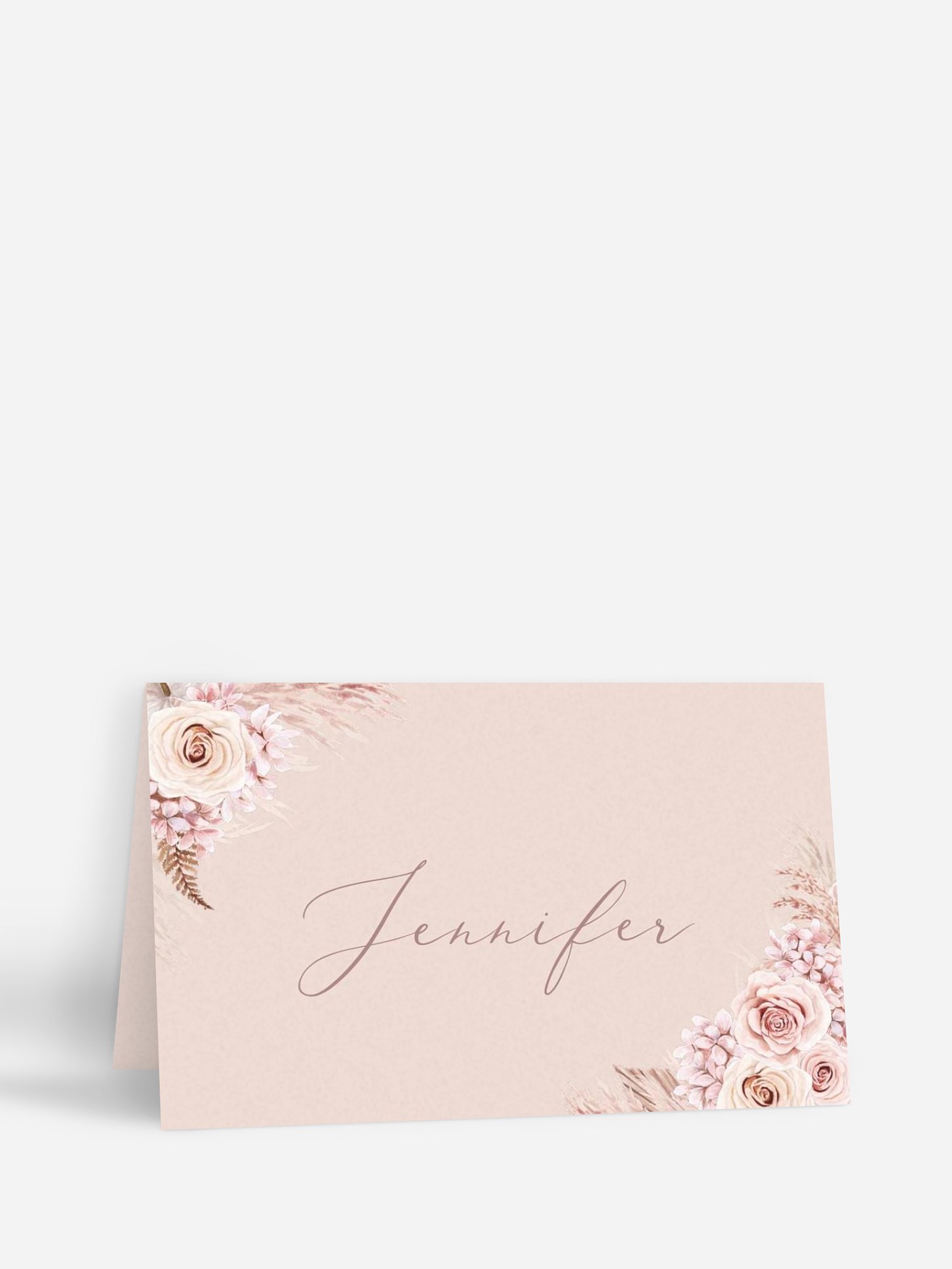 Marque-place mariage Portrait fleuri