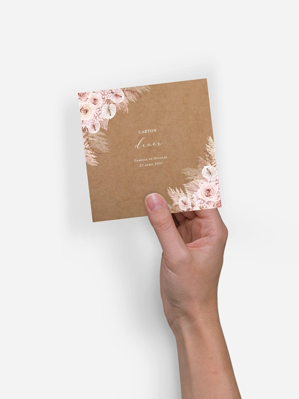 Carton d'invitation Portrait fleuri
