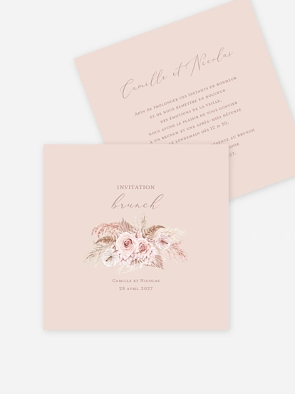 Carte brunch Portrait fleuri