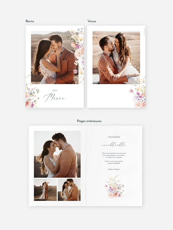 Carte de remerciements Bouquet majestic