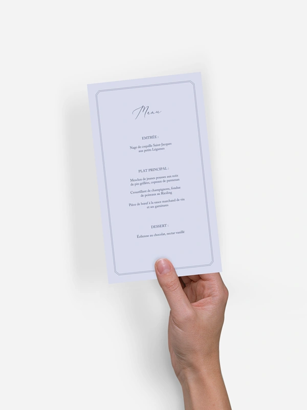 Menu mariage Bouquet majestic