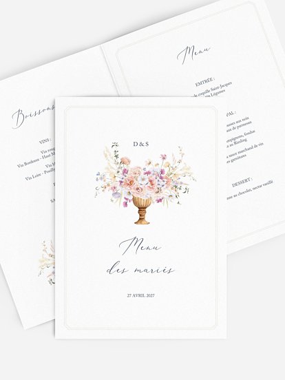 Menu mariage Bouquet majestic