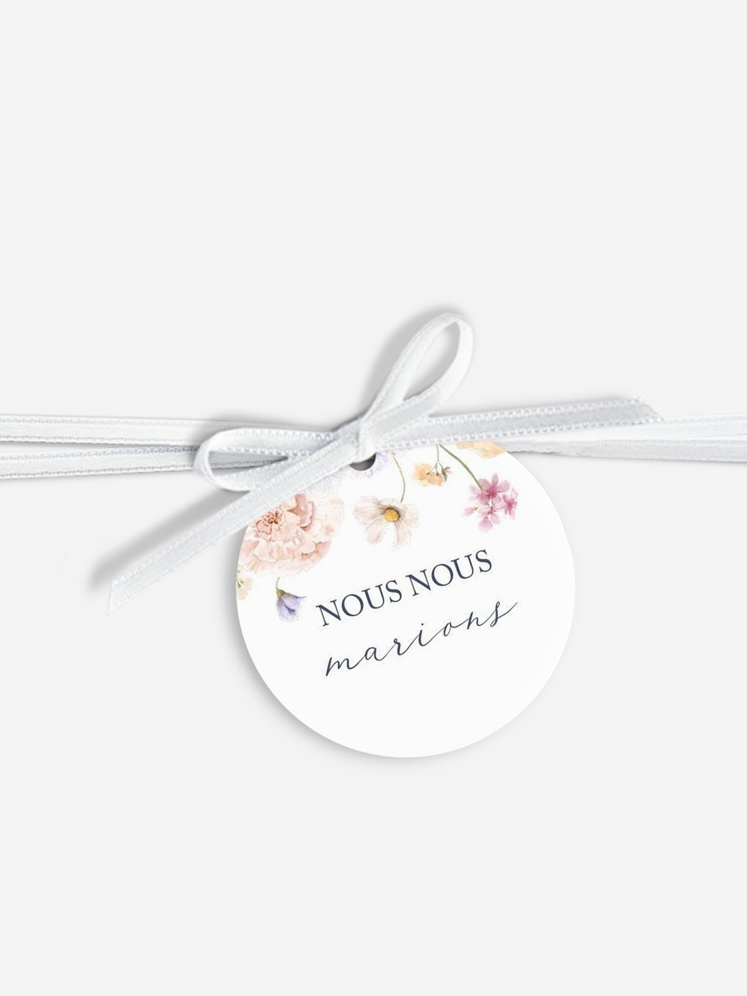 Étiquette avec ruban Bouquet majestic