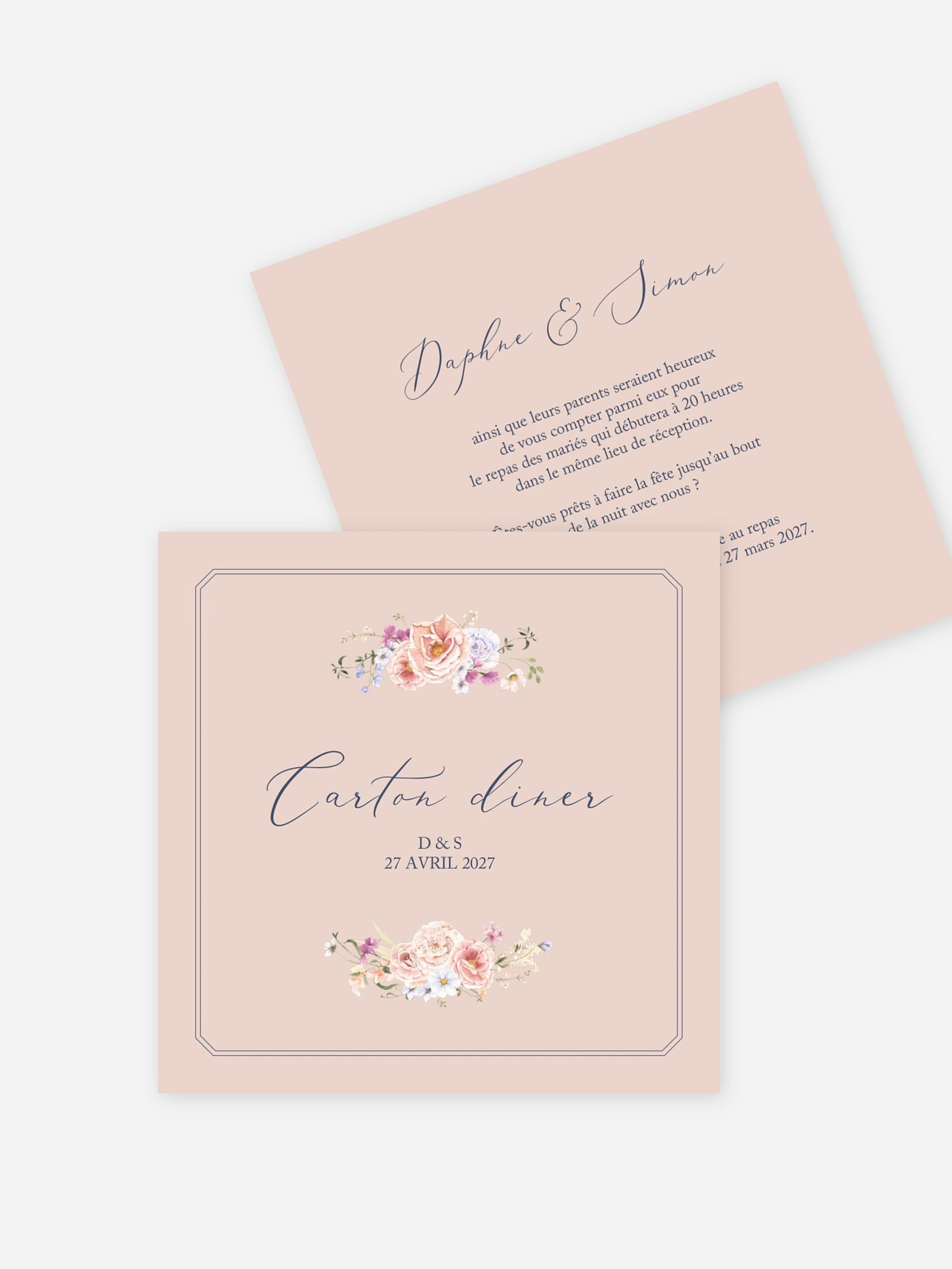 Carton d'invitation Bouquet majestic