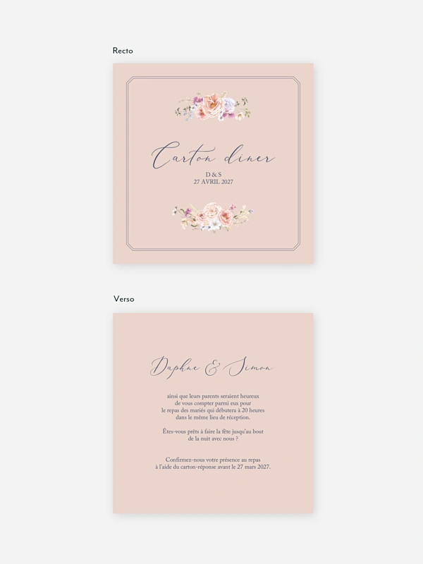 Carton d'invitation Bouquet majestic
