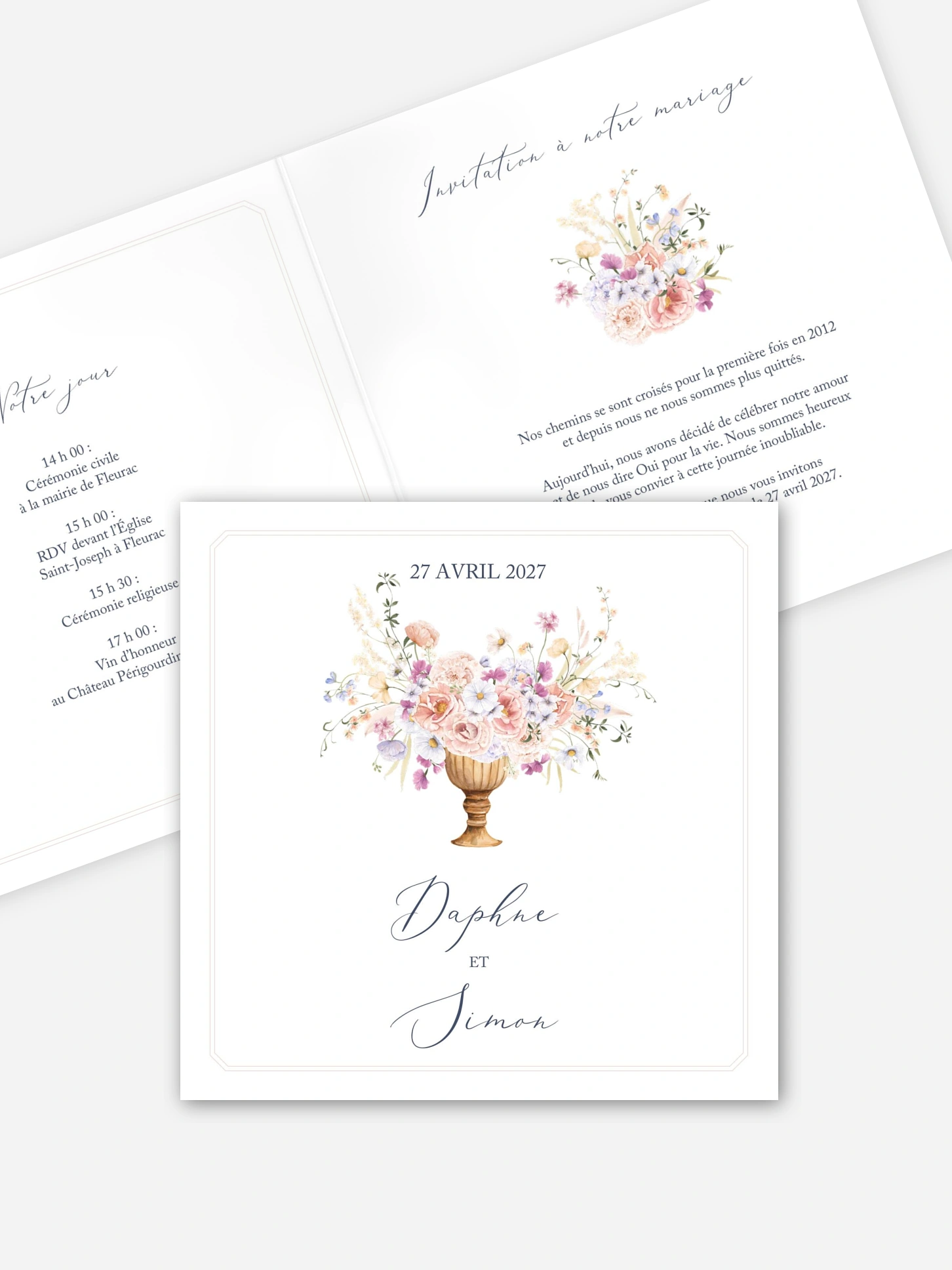 Faire-part de mariage Bouquet majestic