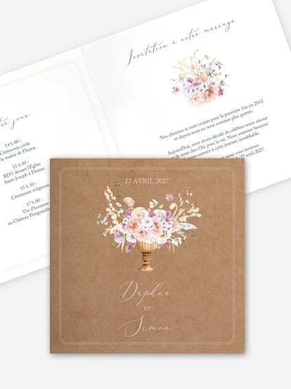 Faire-part de mariage Bouquet majestic