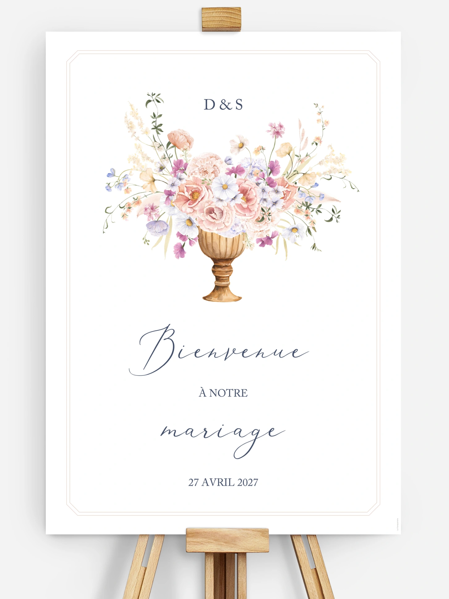 Poster bienvenue mariage Bouquet majestic