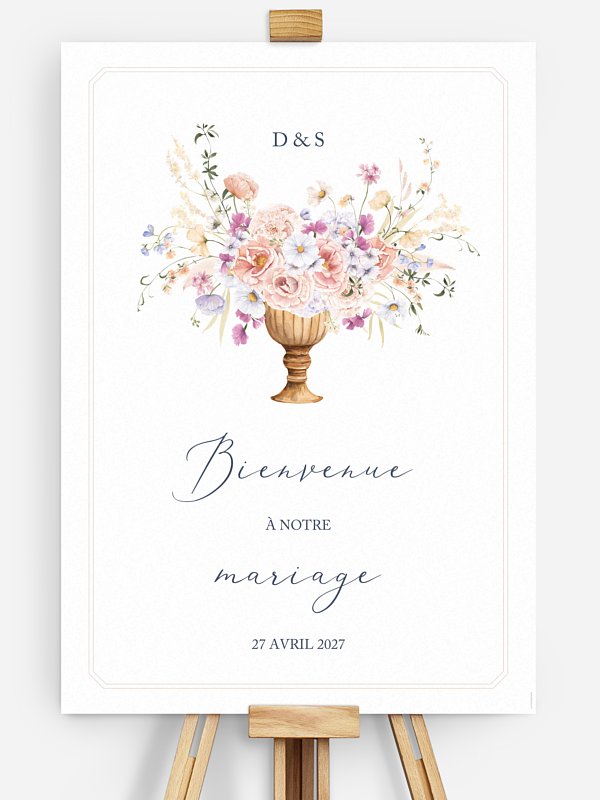 Poster bienvenue mariage Bouquet majestic