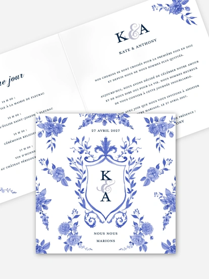 Faire-part de mariage Fleurs royales