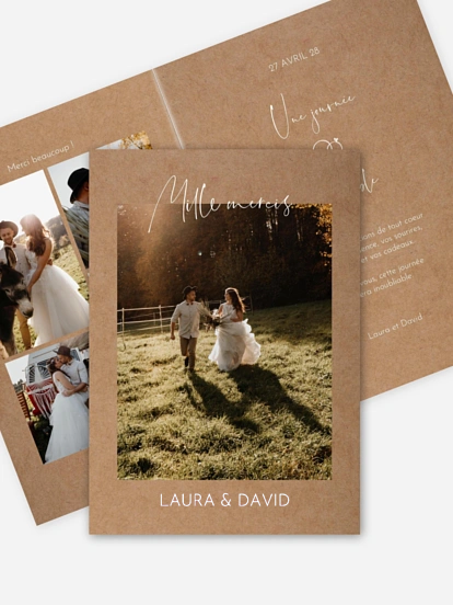 Carte de remerciements Notre union