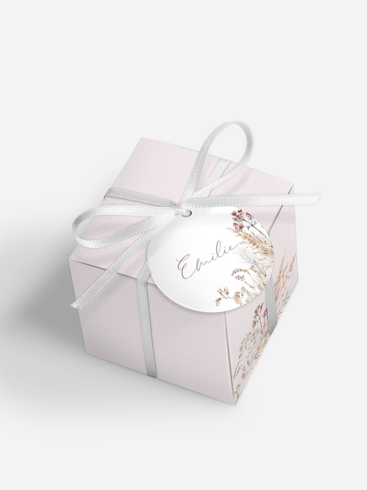 Boite à dragées personnalisable Fleurs filigranes