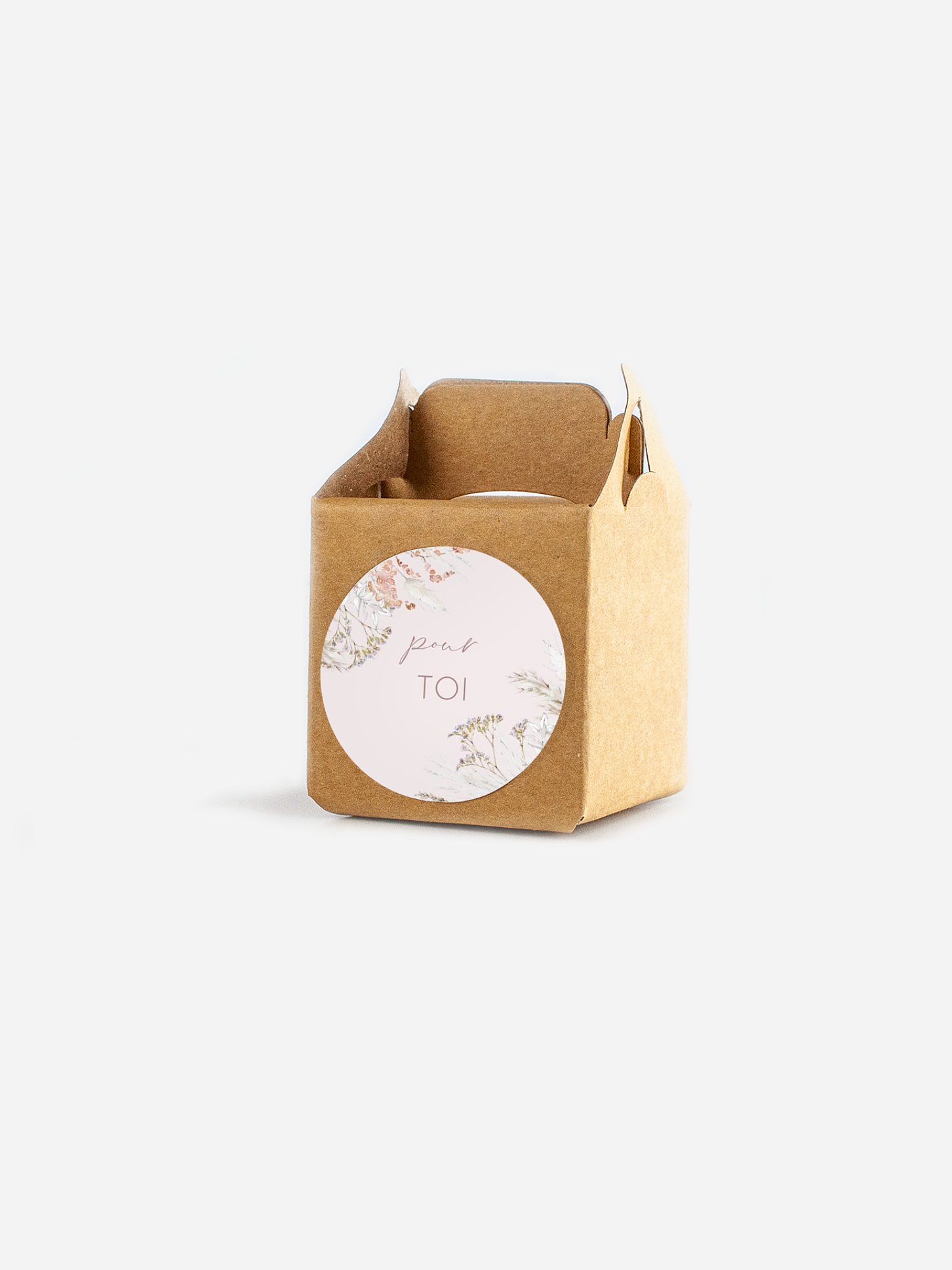 Étiquette cadeau mariage Fleurs filigranes