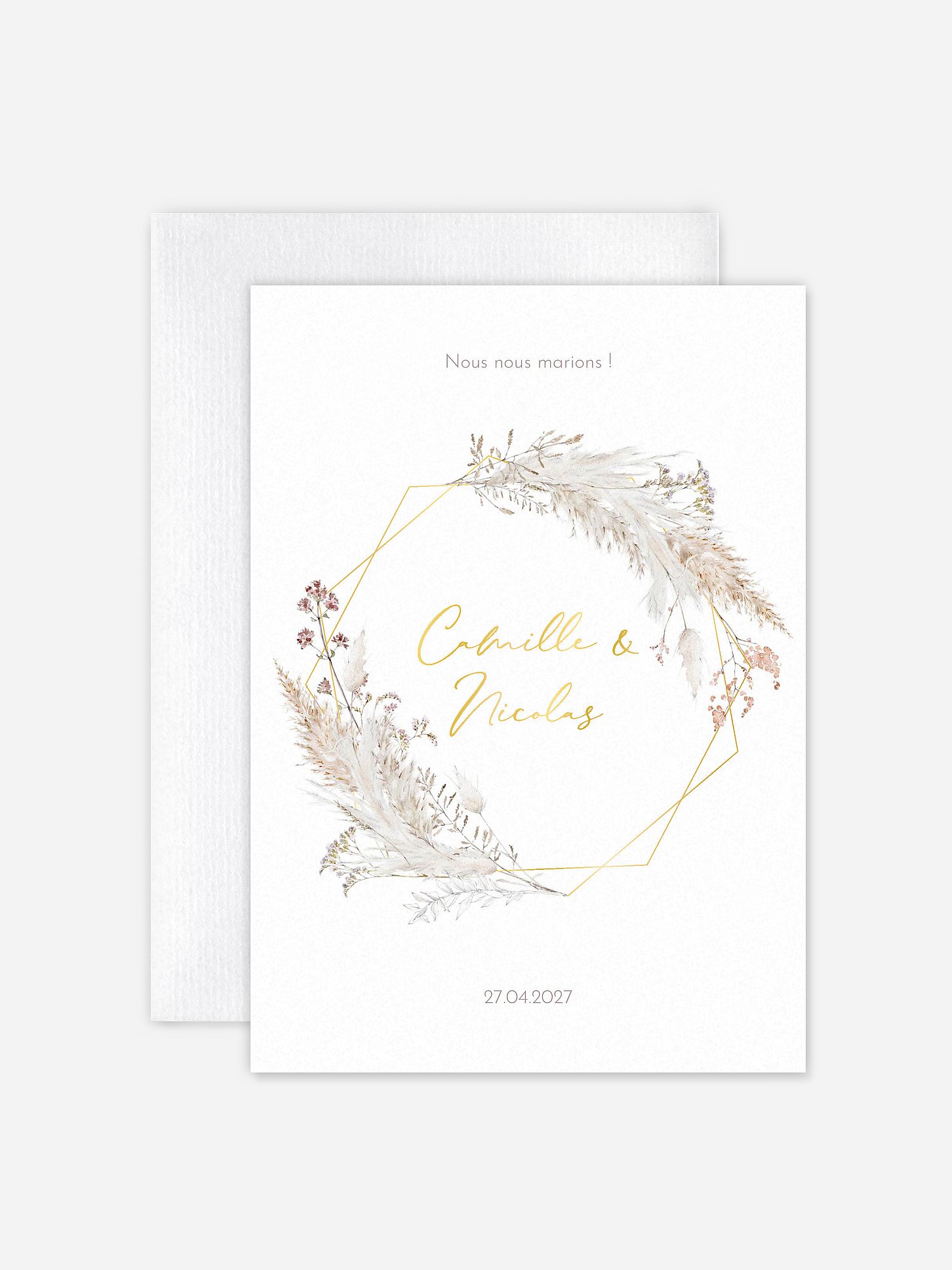 Faire-part de mariage Fleurs filigranes