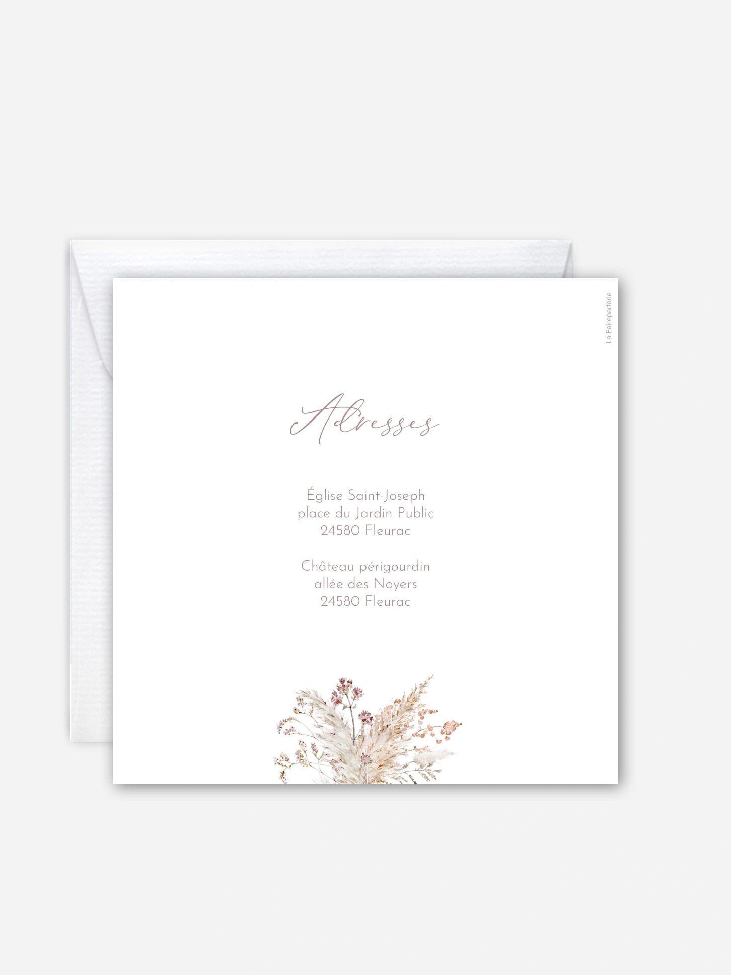 Faire-part de mariage Fleurs filigranes
