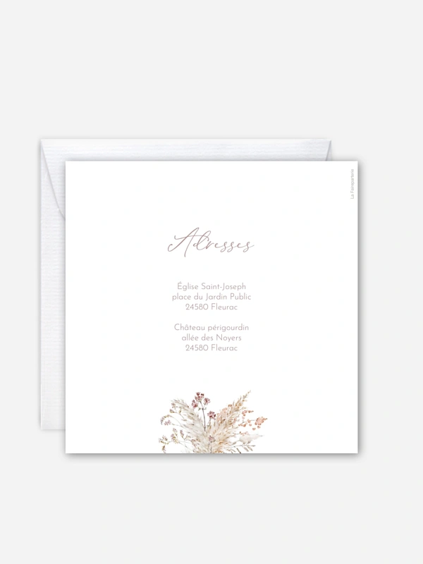 Faire-part de mariage Fleurs filigranes