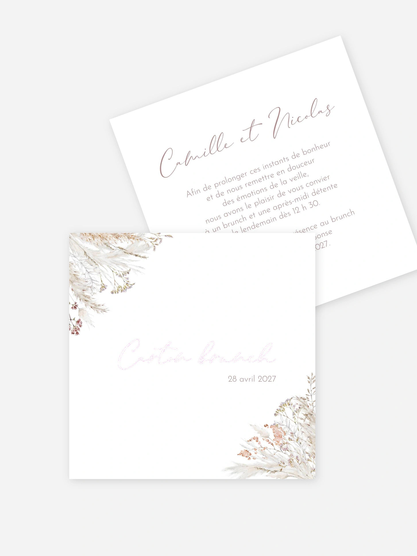 Carte brunch Fleurs filigranes