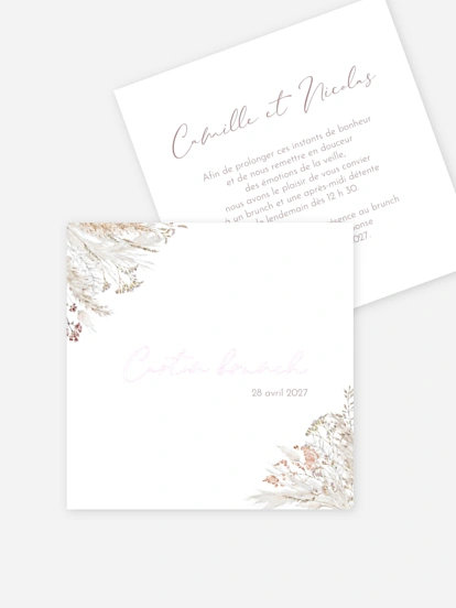 Carte brunch Fleurs filigranes