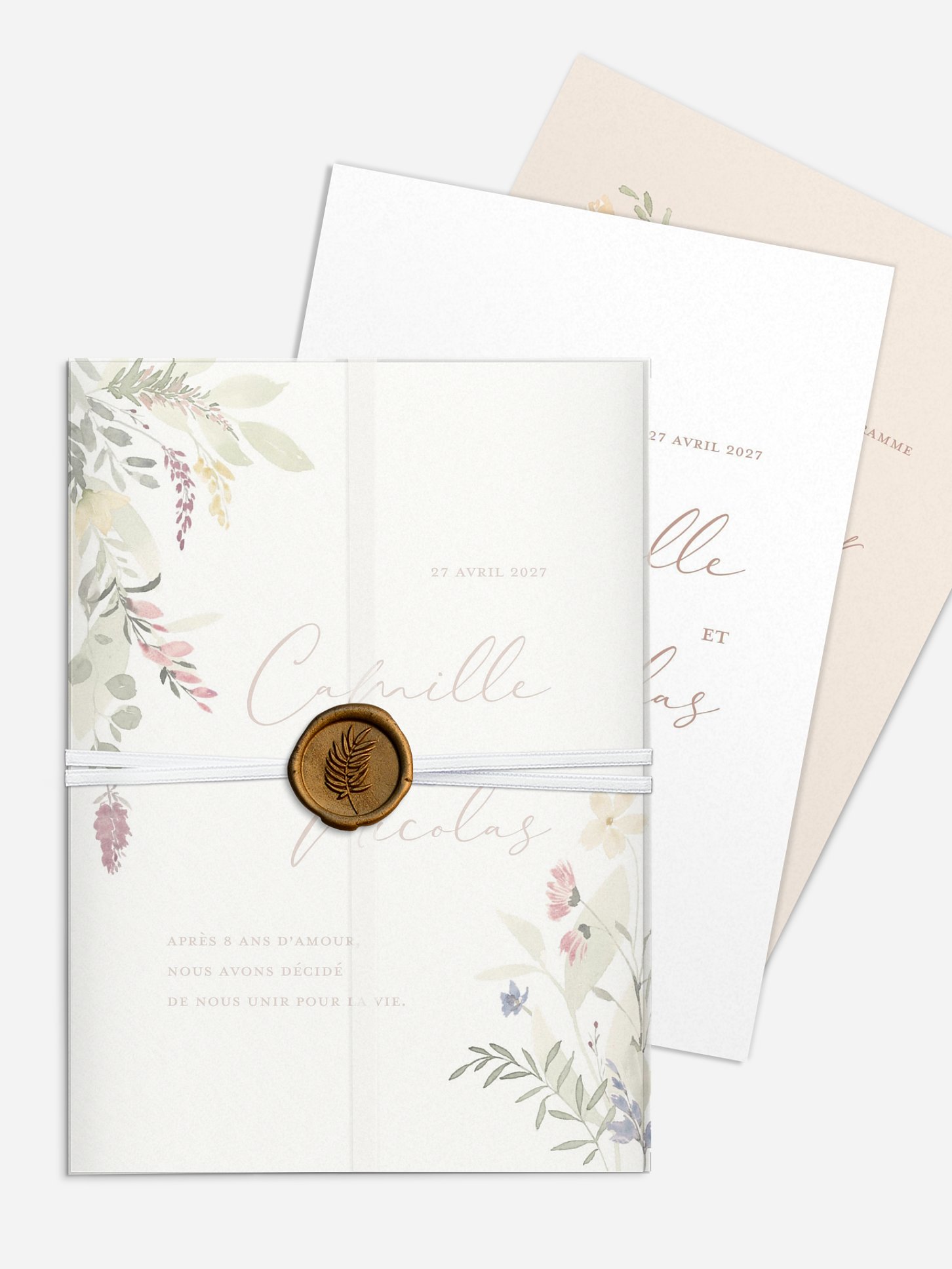 Faire-part de mariage Fleurs douces
