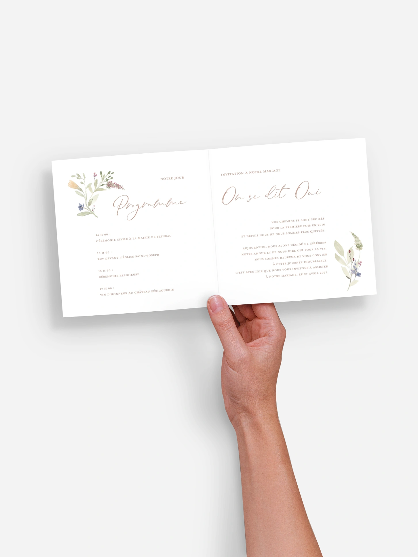 Faire-part de mariage Fleurs douces