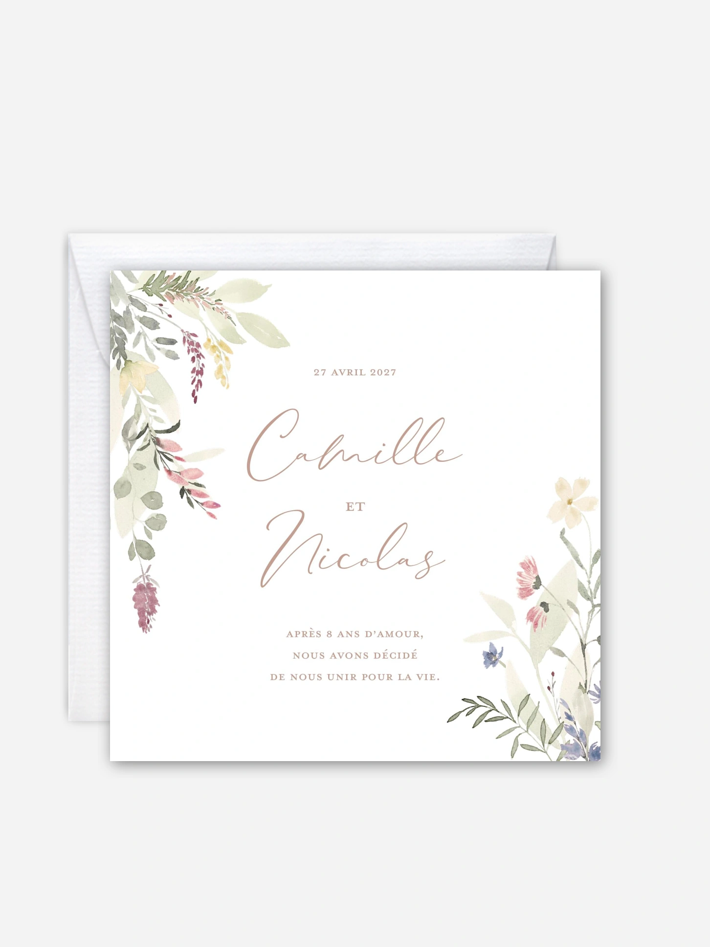 Faire-part de mariage Fleurs douces