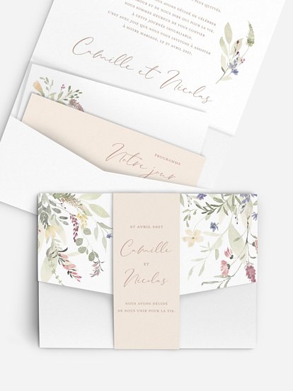 Faire-part de mariage Fleurs douces