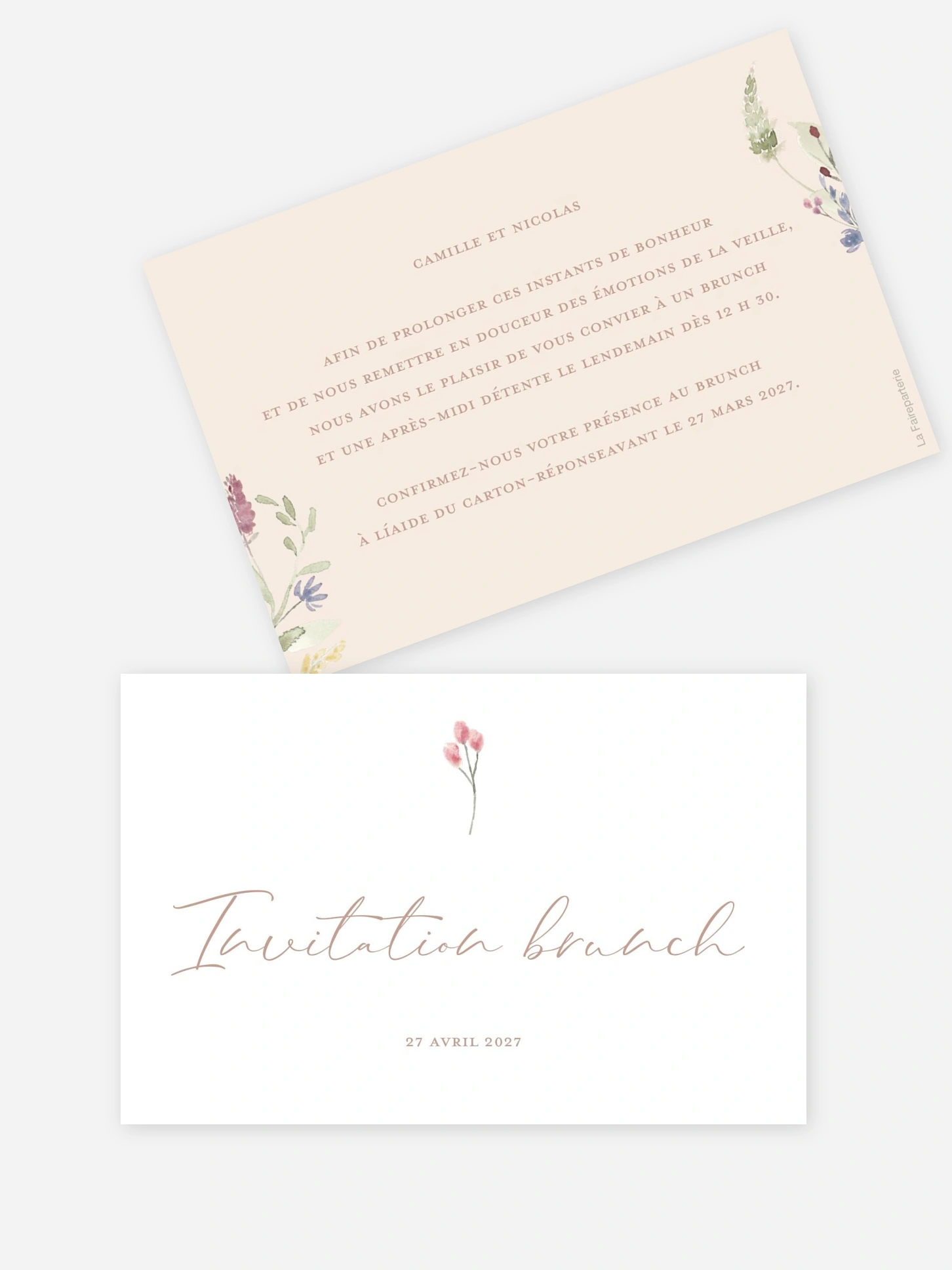 Carte brunch Fleurs douces