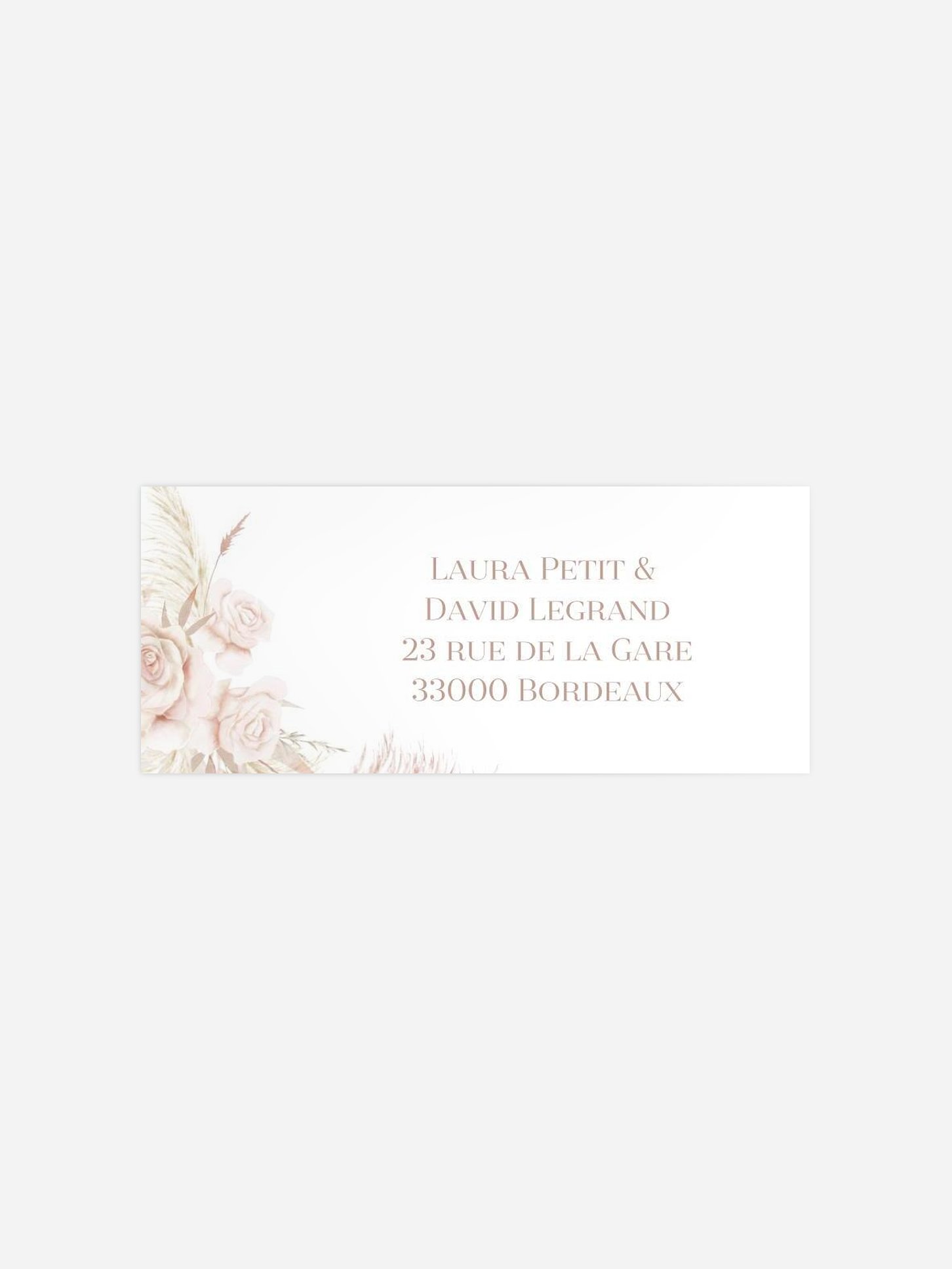 Étiquette expéditeur mariage Blush Initials