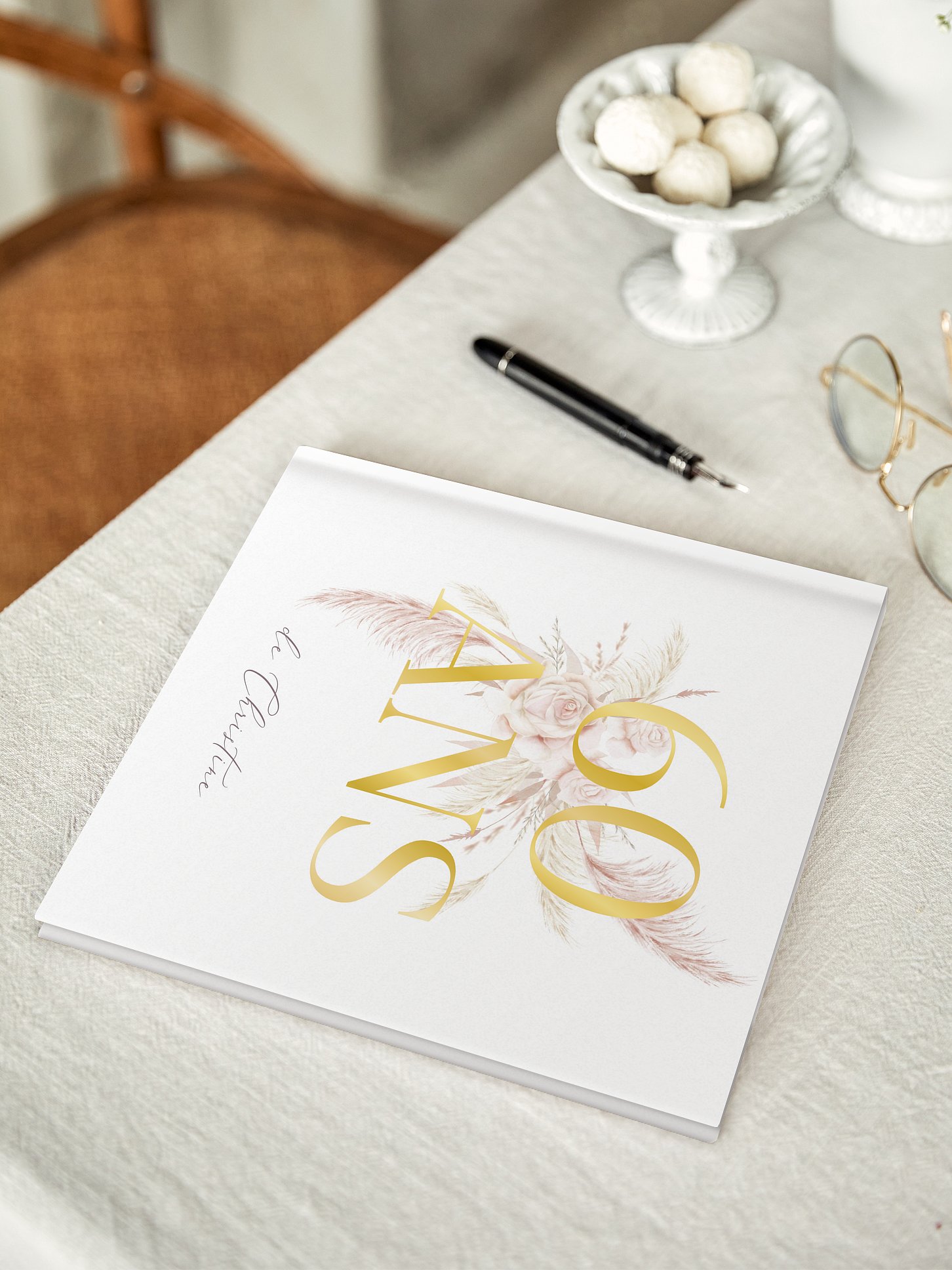 Livre d'or anniversaire Blush Initials