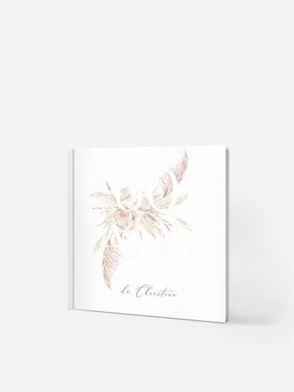 Livre d'or anniversaire Blush Initials