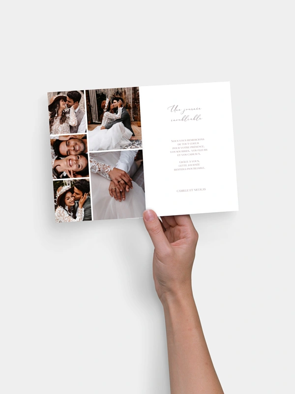Carte de remerciements Blush Initials