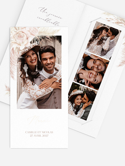 Carte de remerciements Blush Initials
