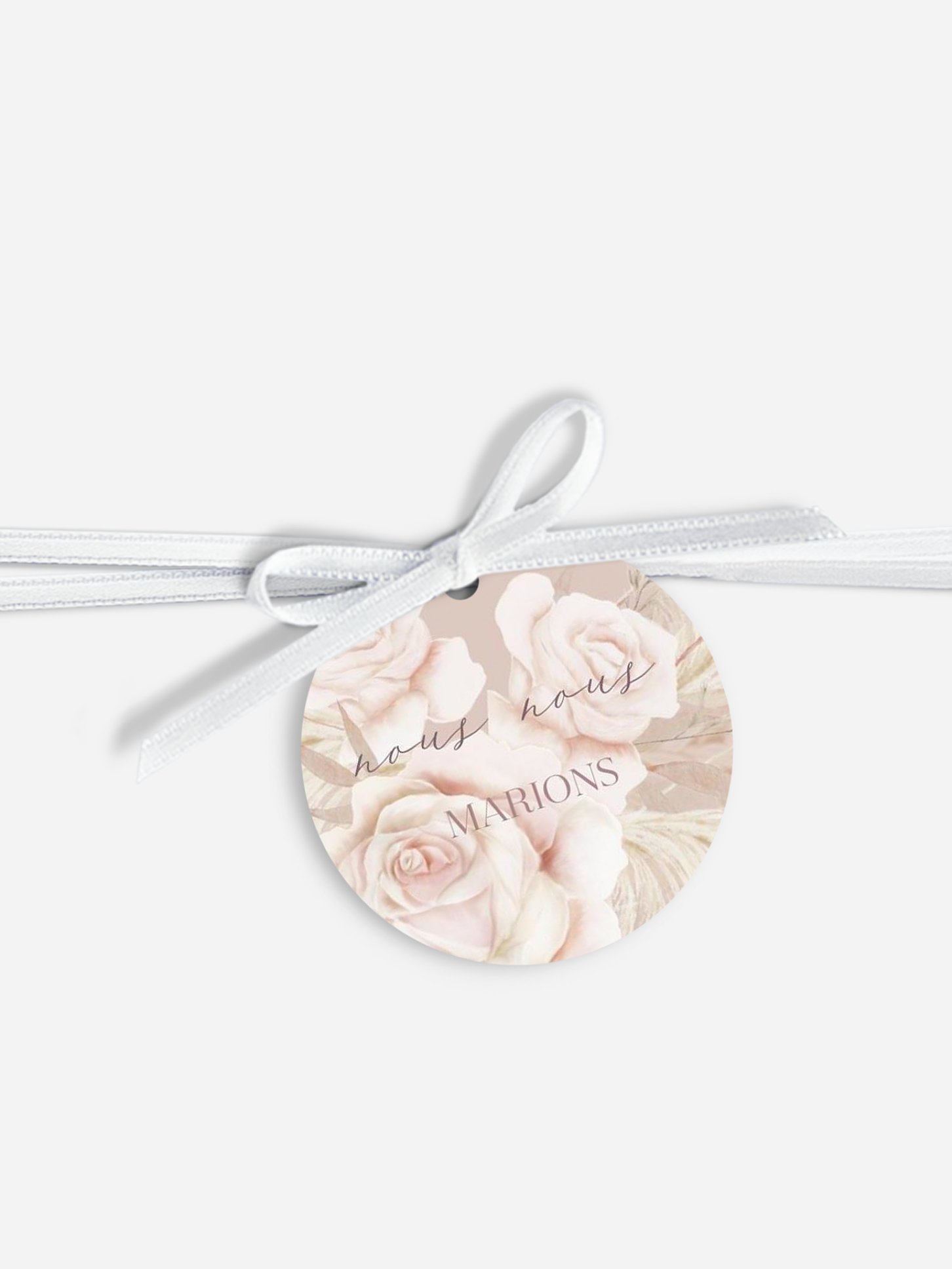 Étiquette avec ruban Blush Initials