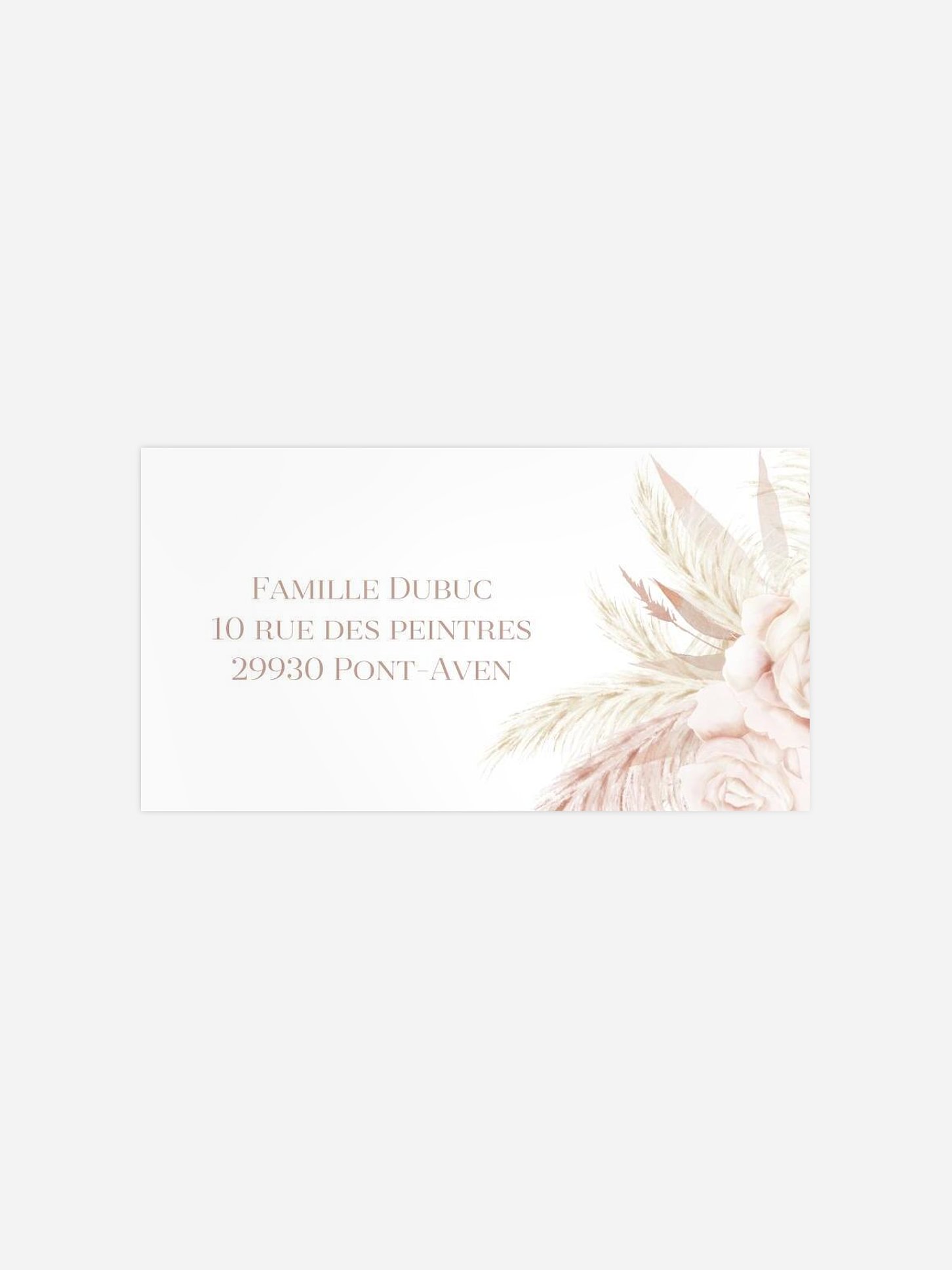 Étiquette destinataire mariage Blush Initials