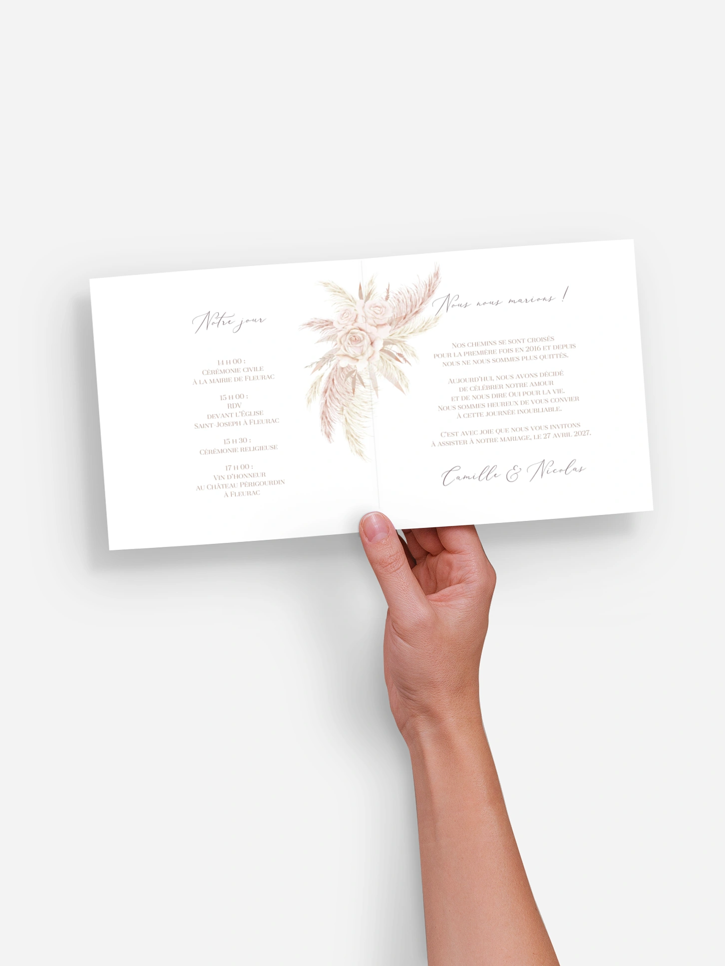 Faire-part de mariage Blush Initials