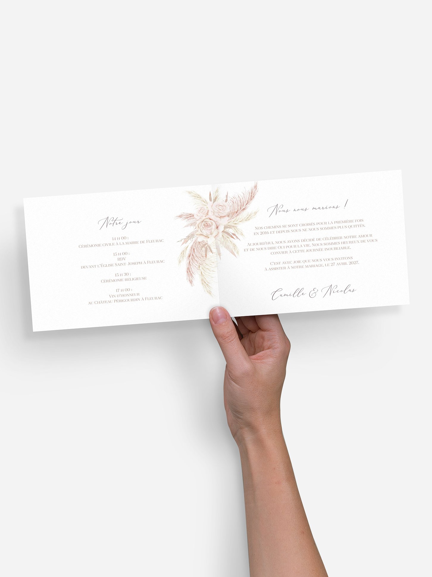 Faire-part de mariage Blush Initials