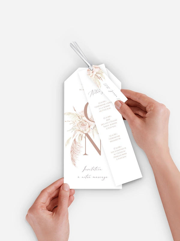 Faire-part de mariage Blush Initials