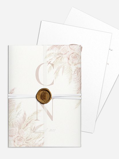 Faire-part de mariage Blush Initials