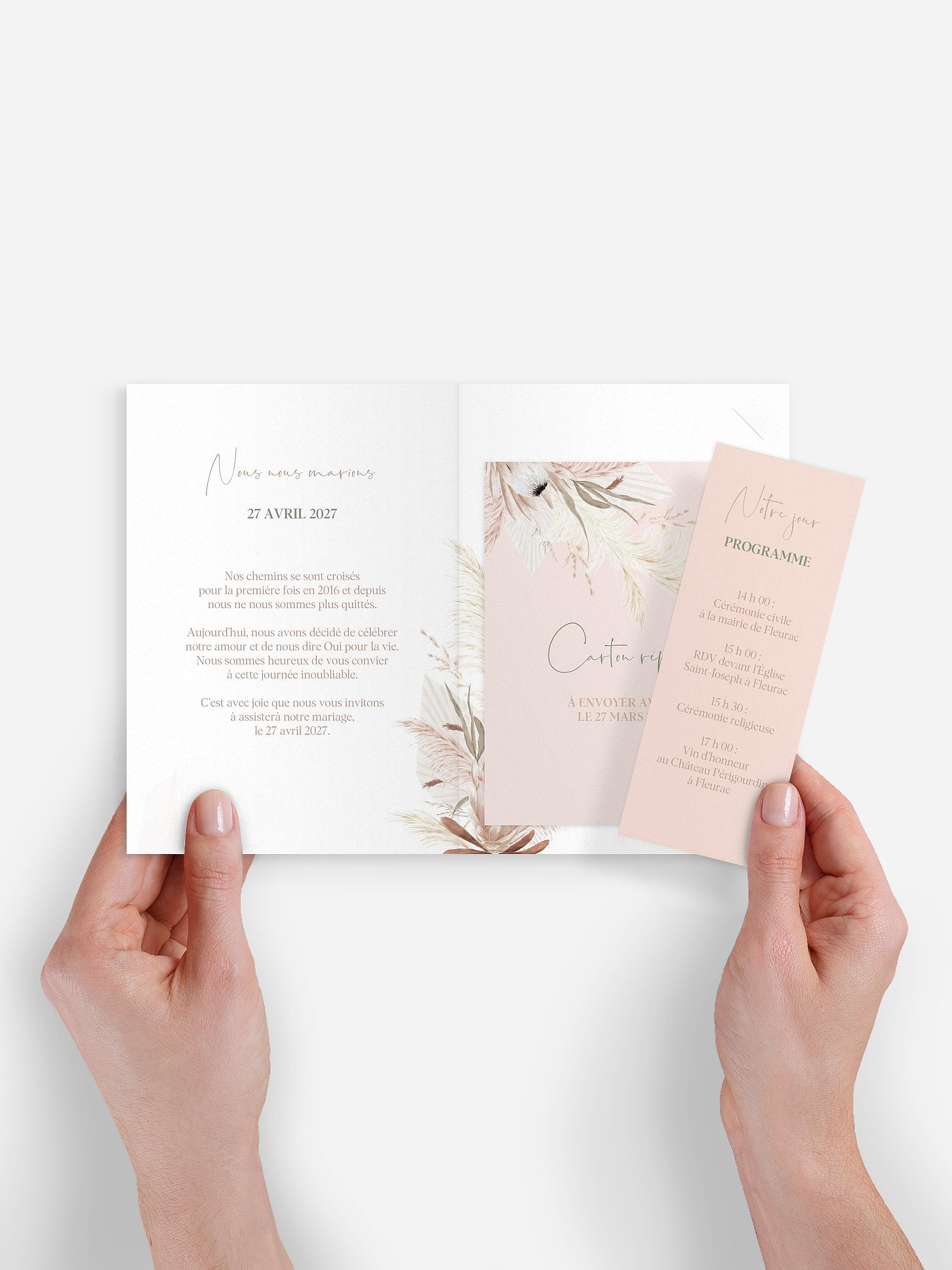 Faire-part de mariage Oui fleuri