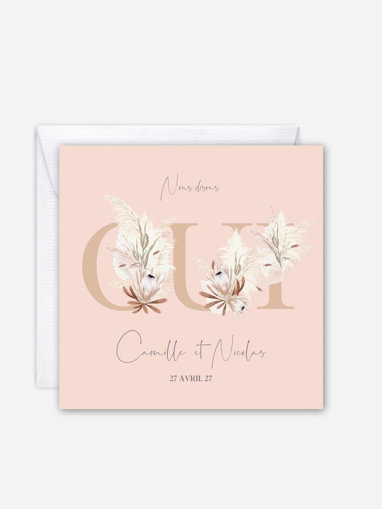 Faire-part de mariage Oui fleuri