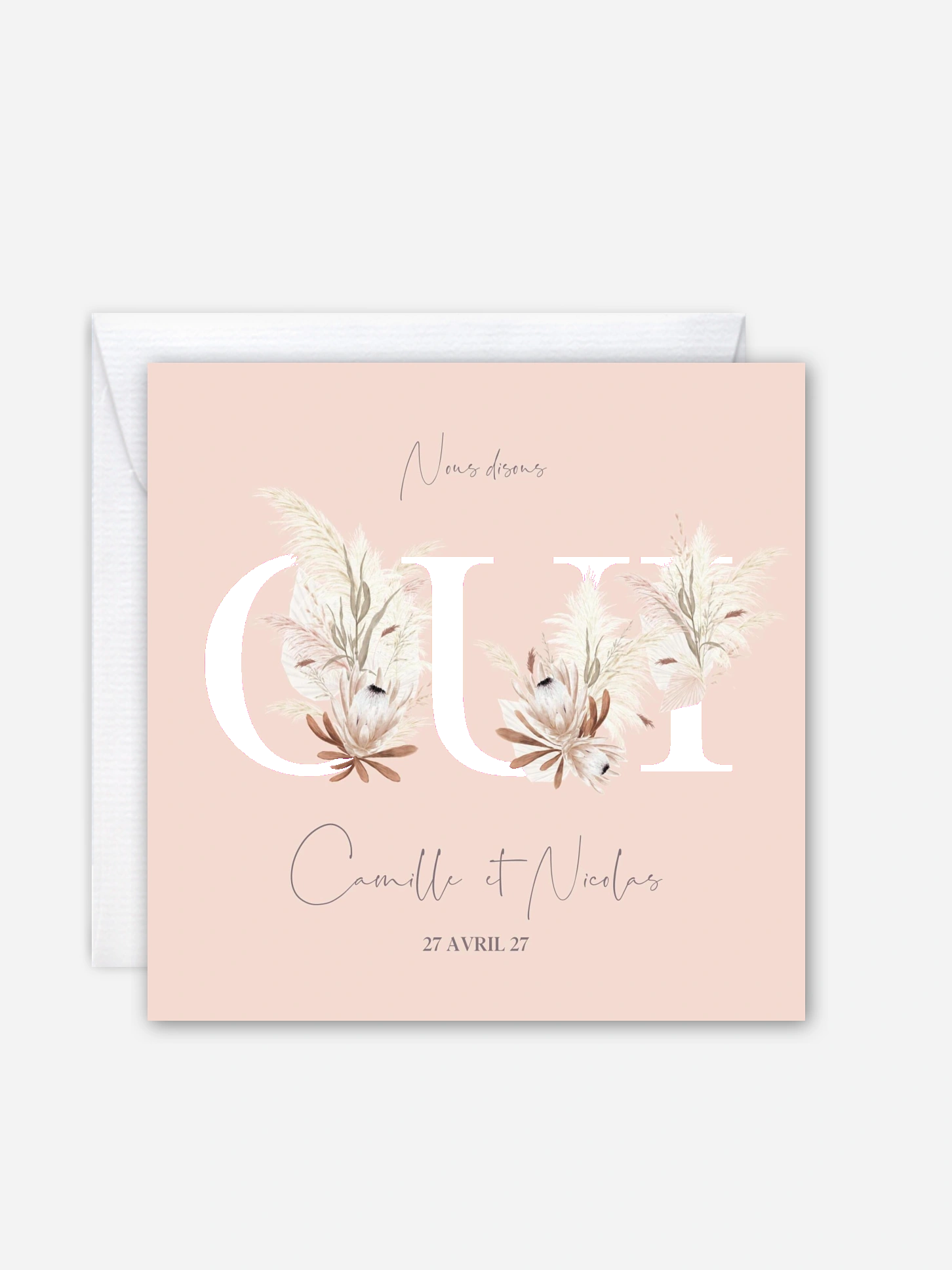 Faire-part de mariage Oui fleuri
