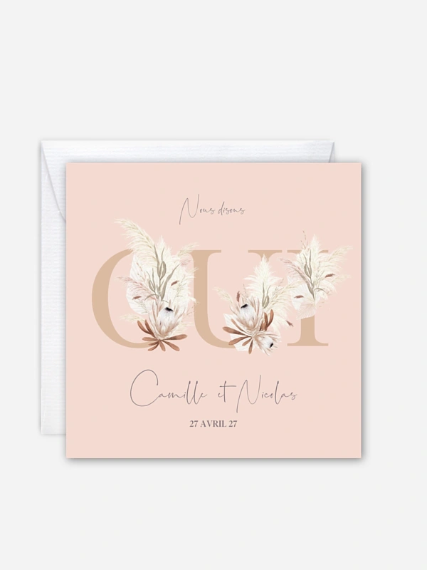 Faire-part de mariage Oui fleuri