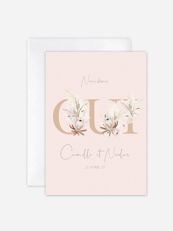 Faire-part de mariage Oui fleuri