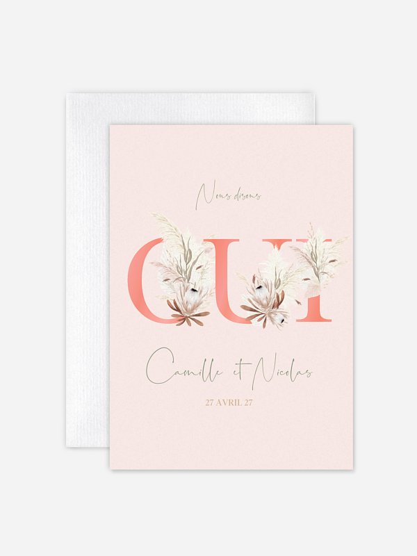 Faire-part de mariage Oui fleuri