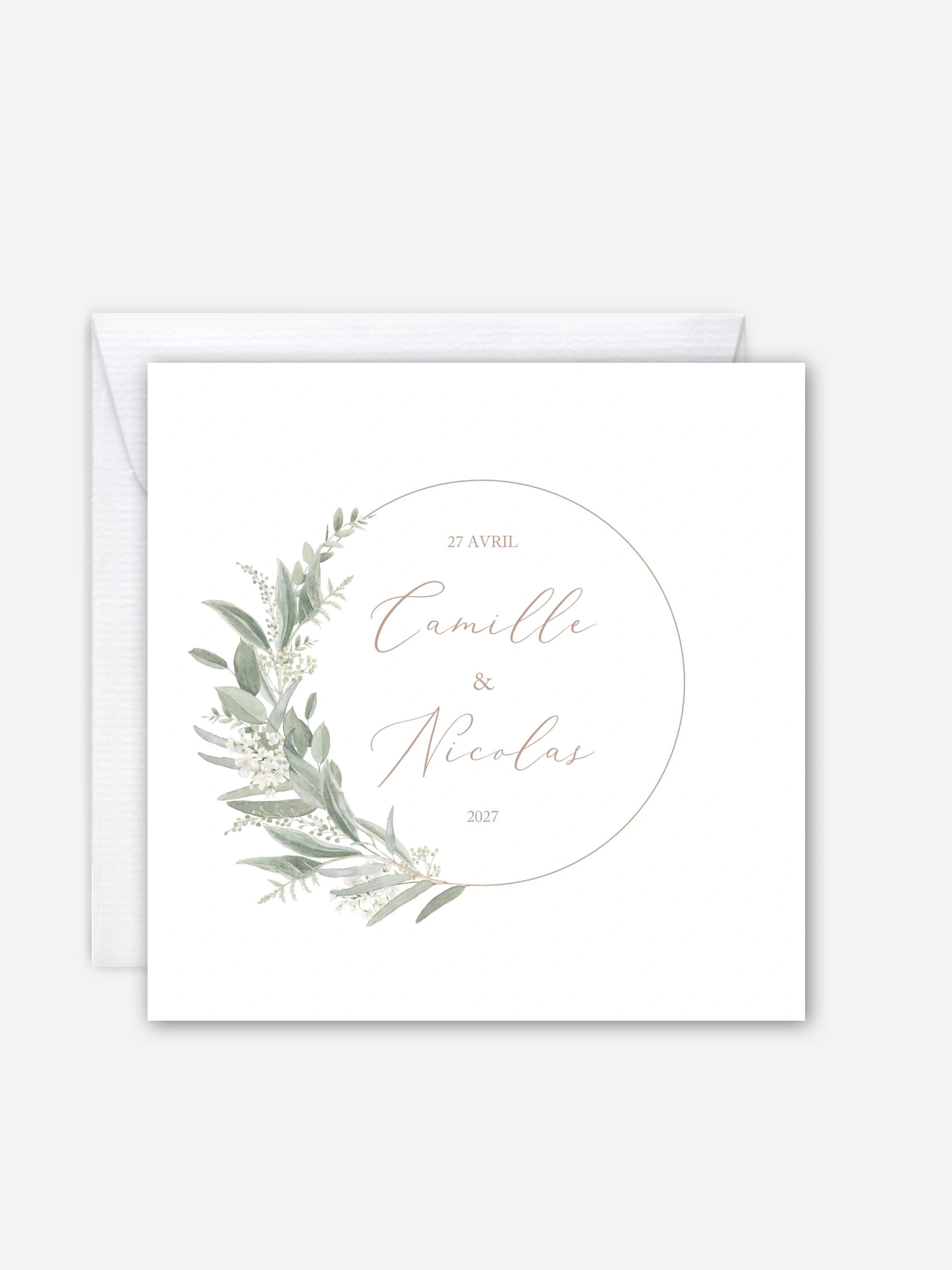 Faire-part de mariage Couronne de sauge