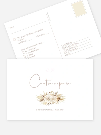 Carton réponse Amour bohème