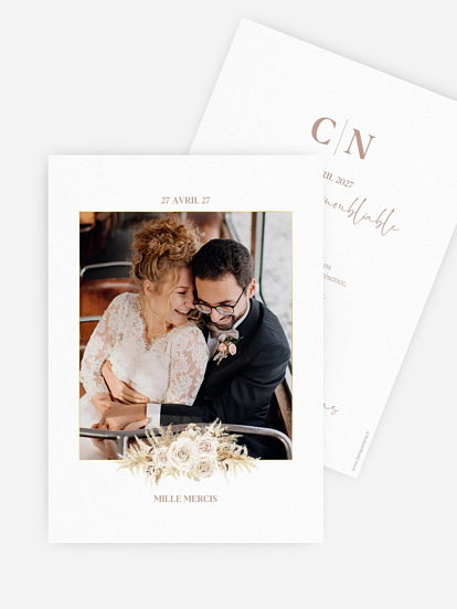 Carte de remerciements Amour bohème