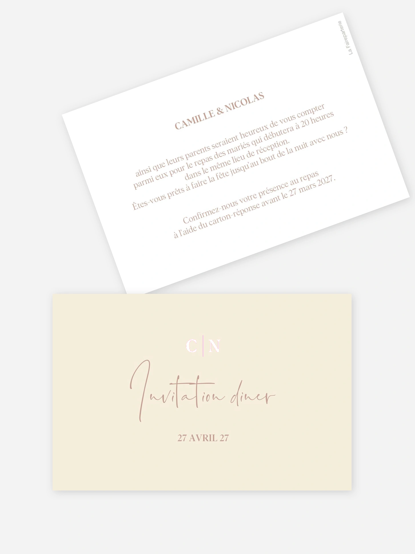Carton d'invitation Amour bohème